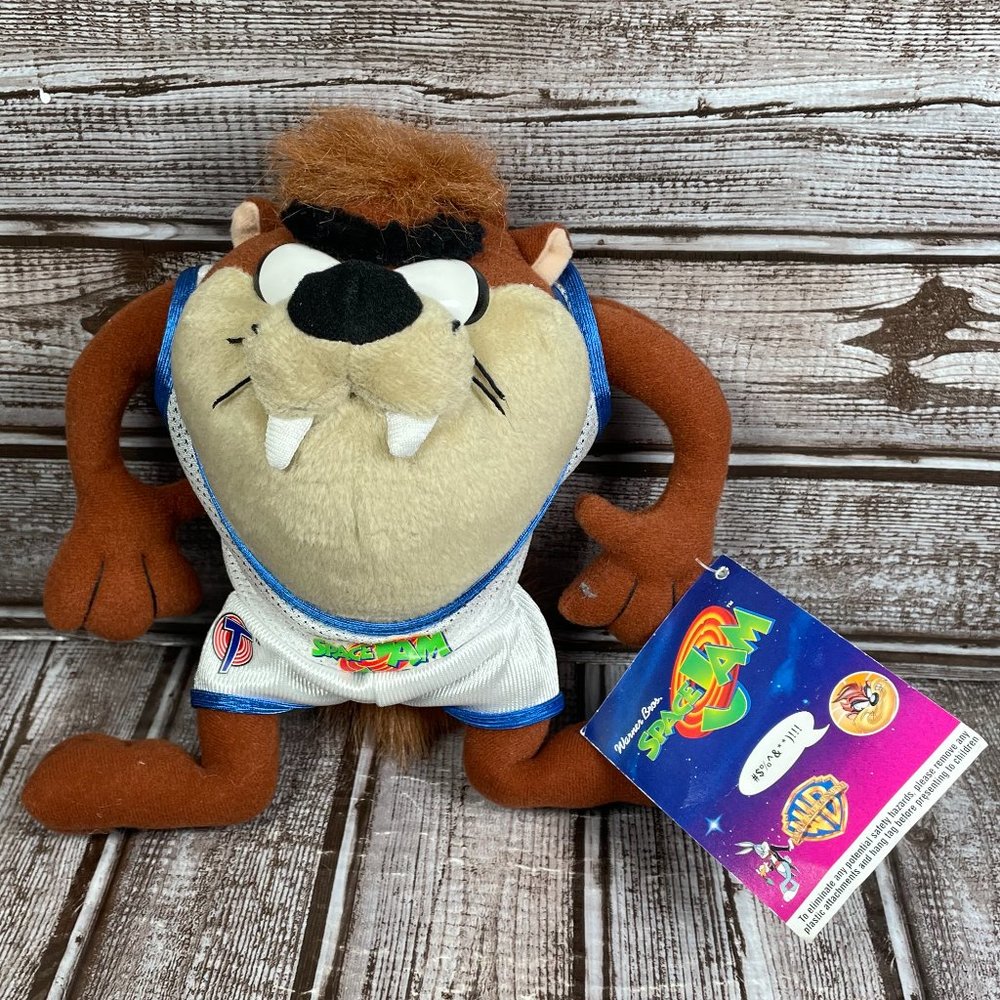 Vtg SPACE JAM Taz Plush McDonalds Tasmanian Devil Doll 8" 1996 Looney Tunes NWT